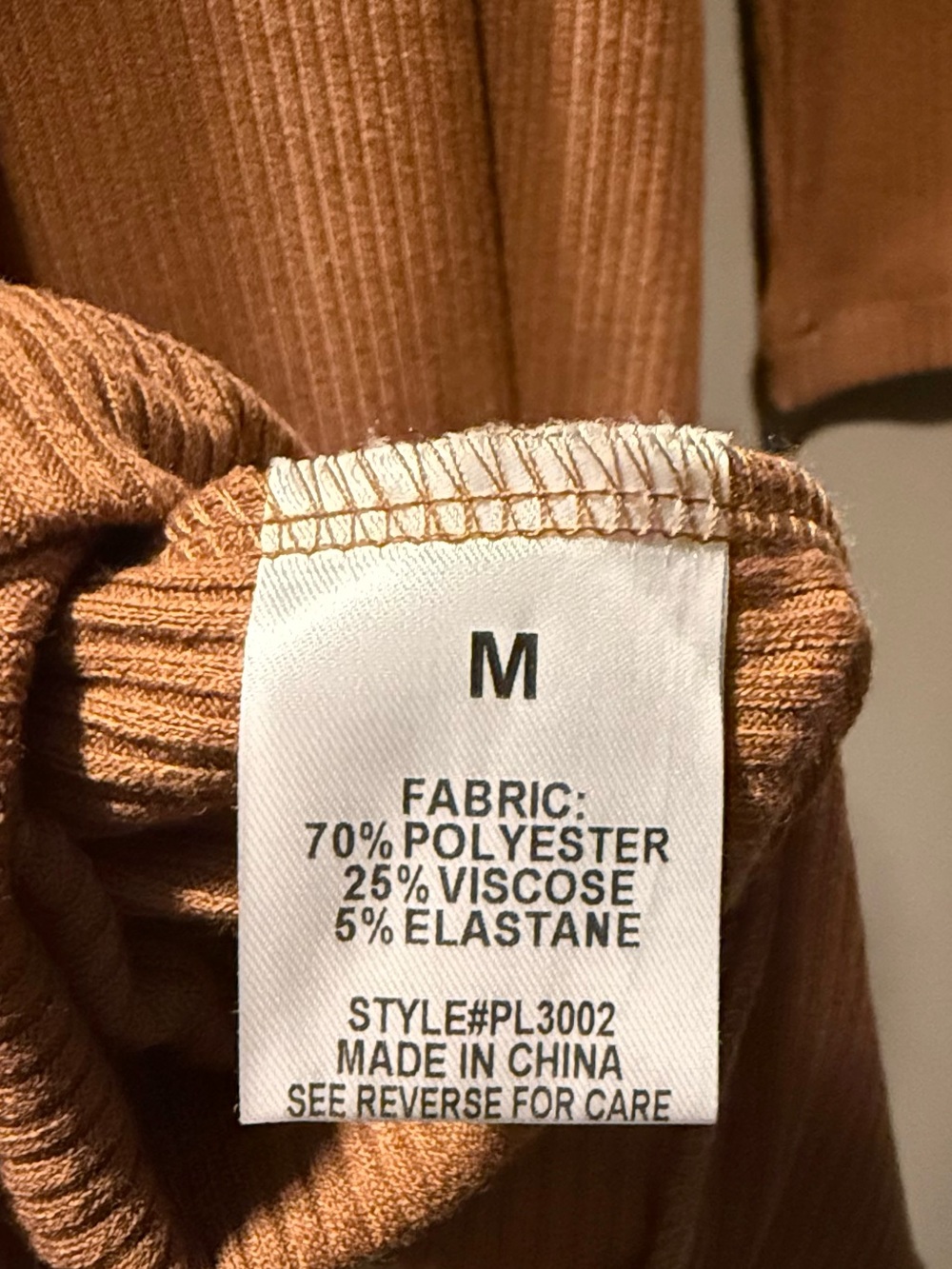 Ribbed Long Sleeve Henley Dress in Camel NWOT - Picture 4 of 4